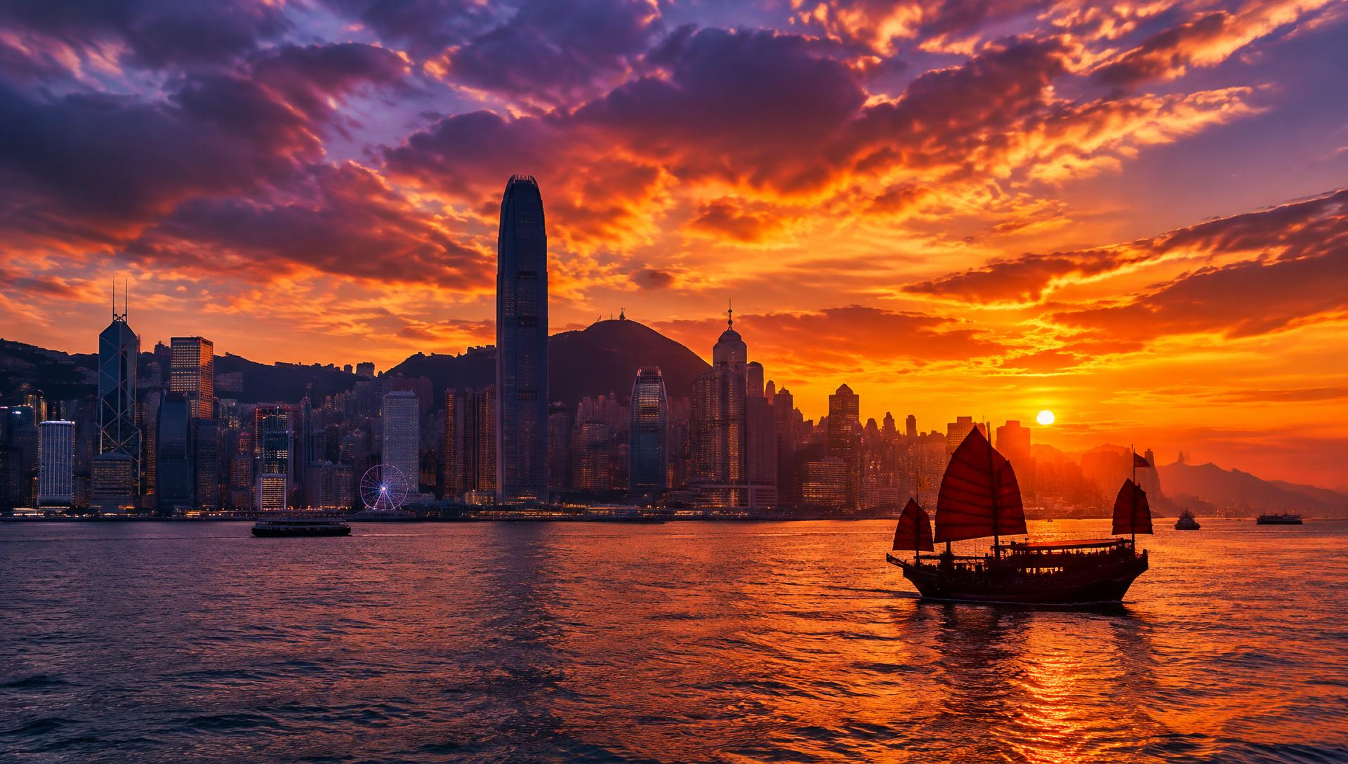 Sunset in Hong Kong